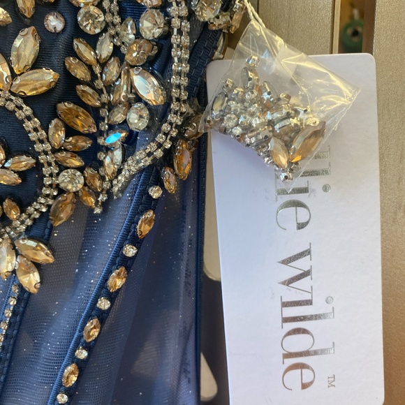 Ellie Wilde Slate/Gold Prom Gown  EW37055 Size 2 - Picture 10 of 10